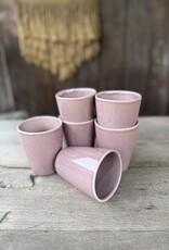 Mica decorations Koffiebeker Racco paars large - set van 6