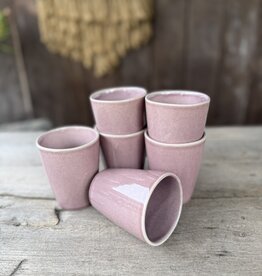 Mica decorations Koffiebeker Racco paars large - set van 6