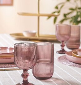 Mica decorations Wijnglas  set van 6 - paars