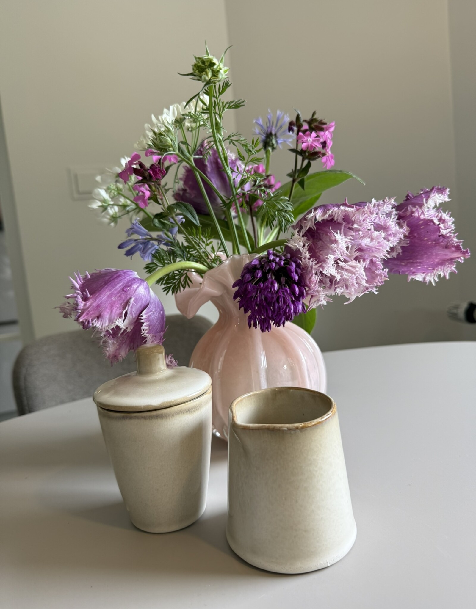 Mica decorations Suiker en melk stel Racco - beige