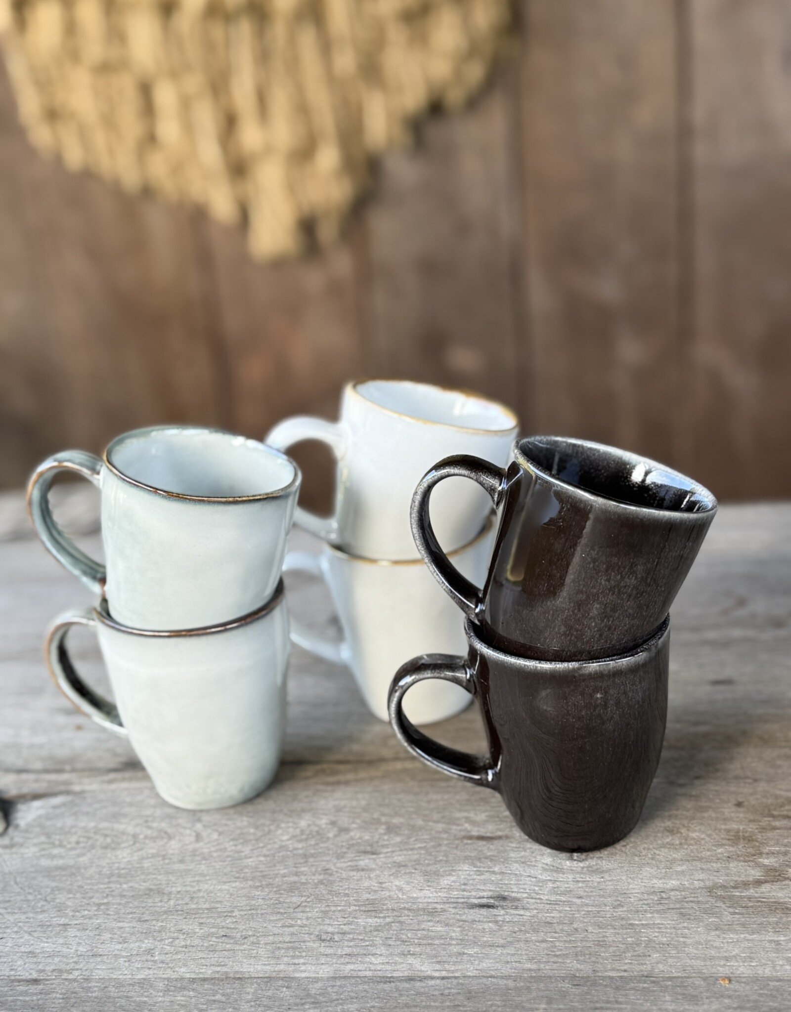 Mica decorations Koffie beker met oor Tabo - 6 stuks - mix