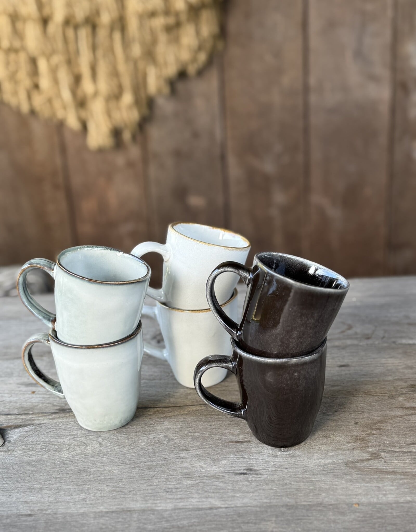 Mica decorations Koffie beker met oor Tabo - 6 stuks - mix