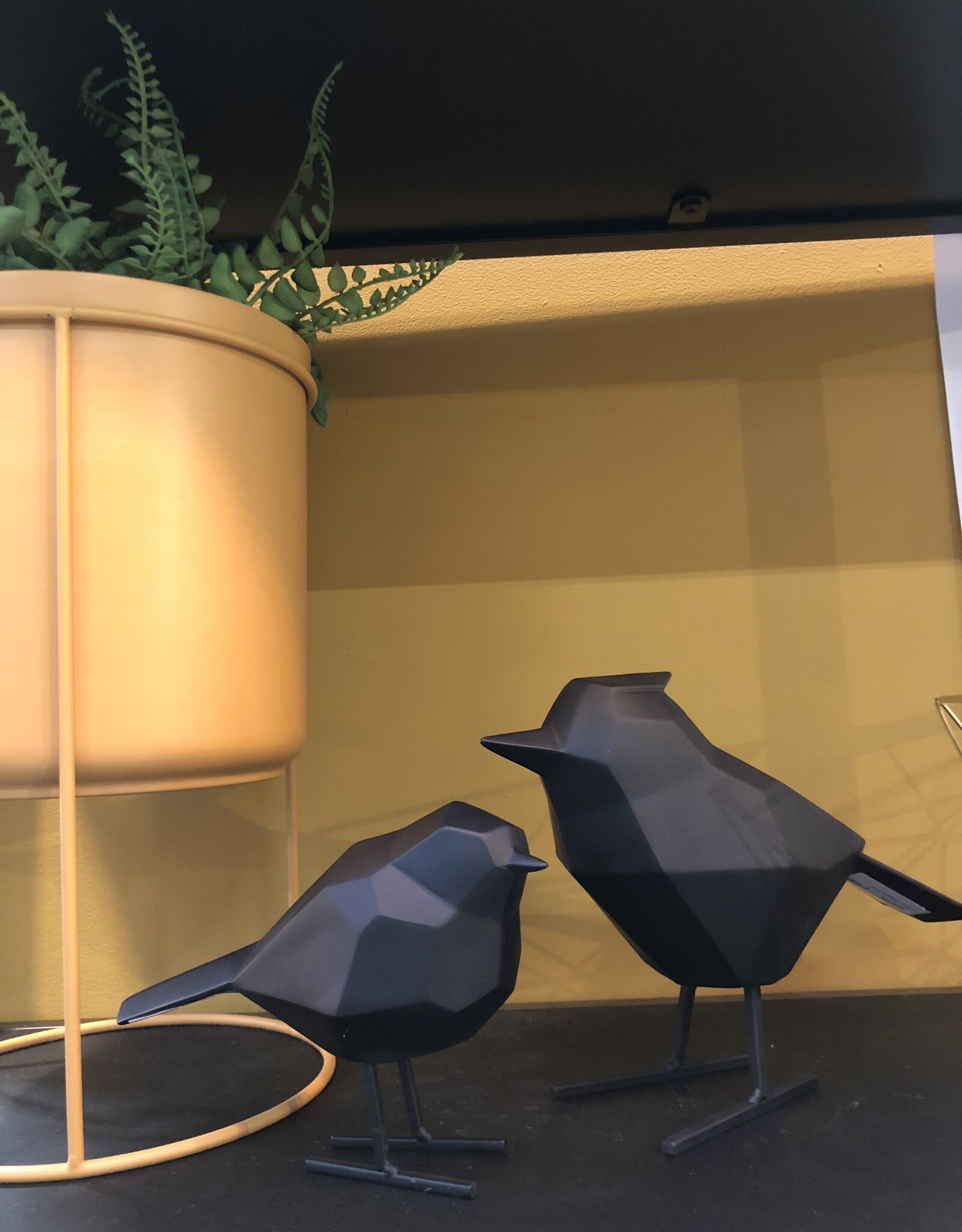 Present time Vogel origami  - zwart
