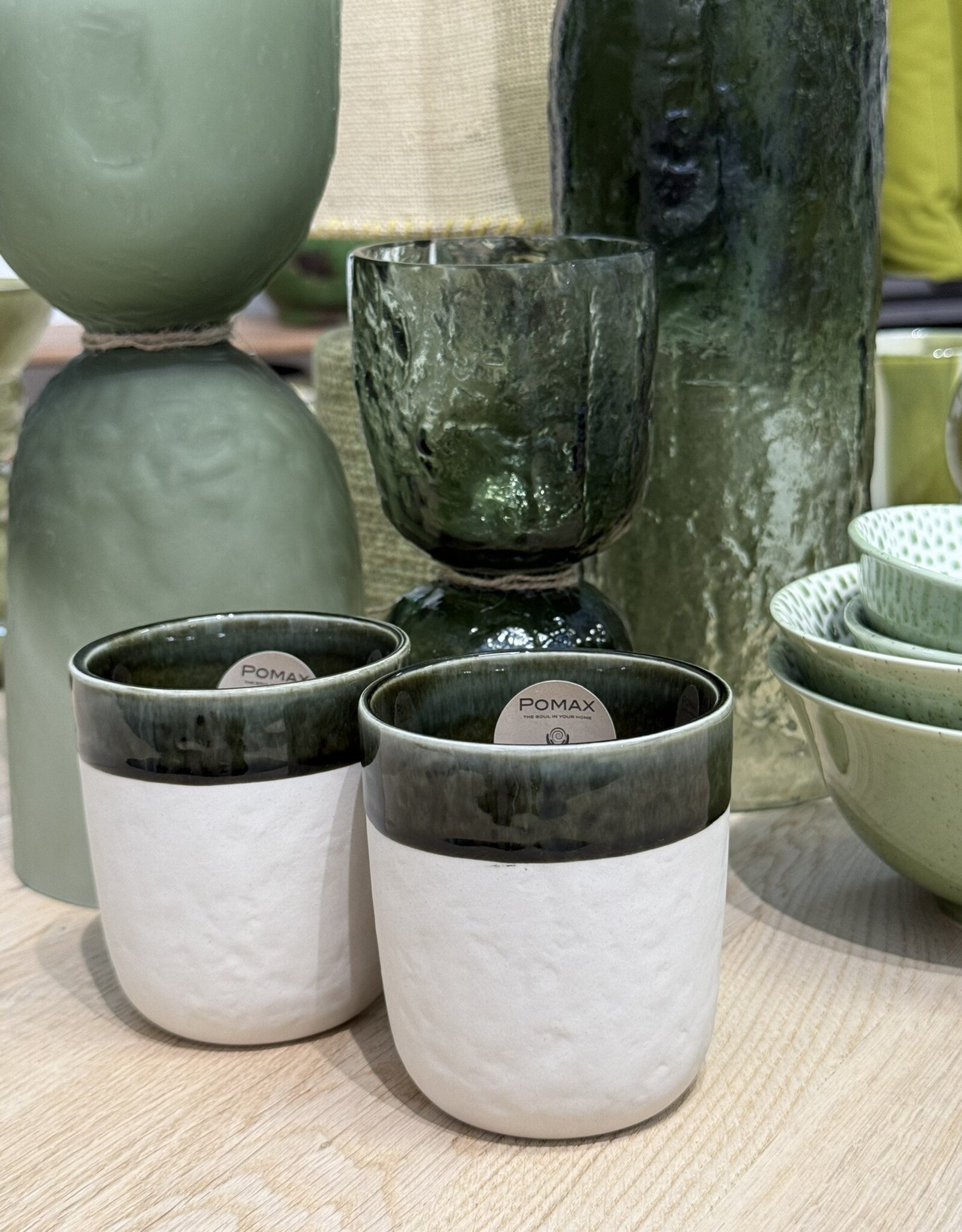 Pomax Koffiebeker Large - set van 4  - groen