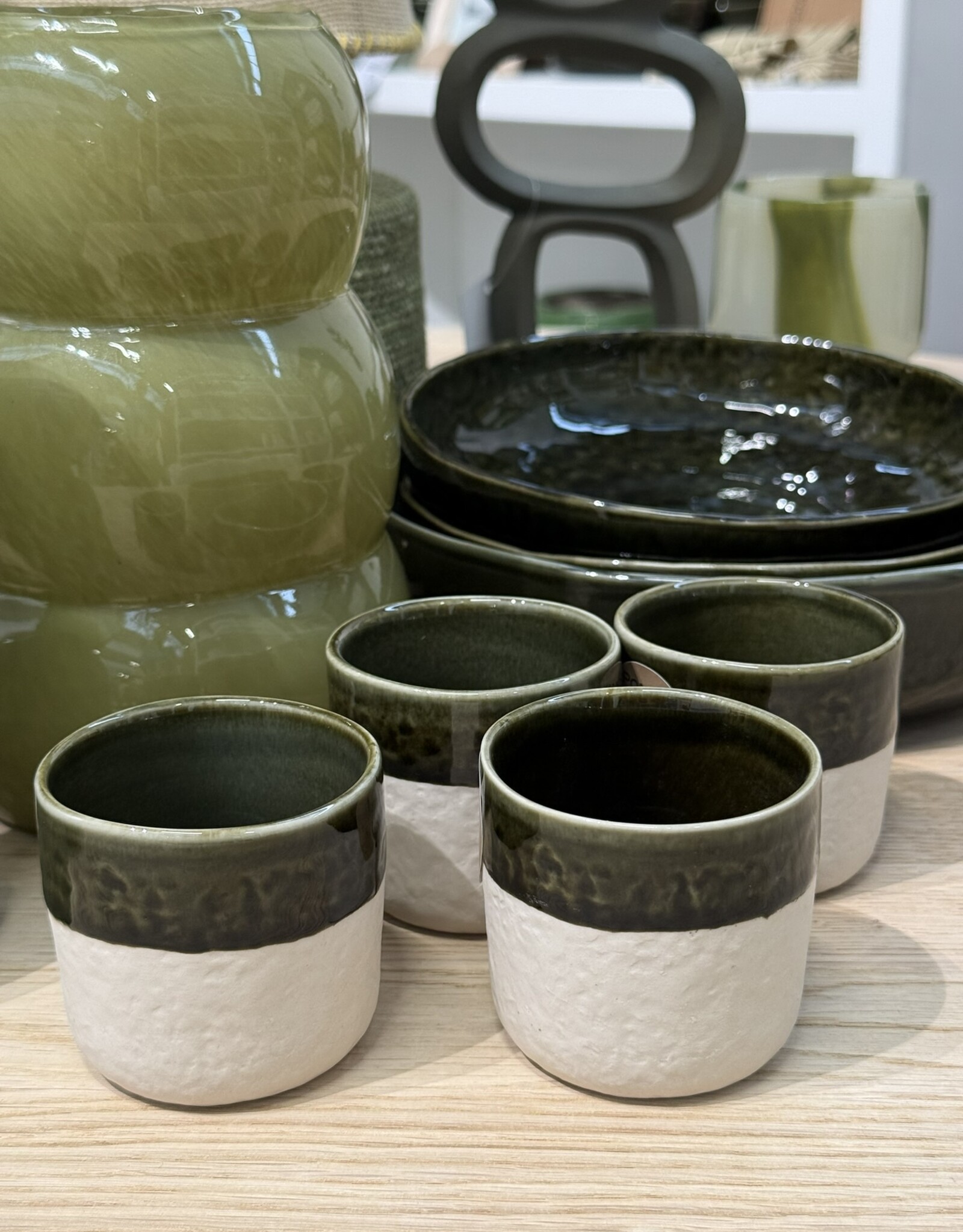 Pomax Koffiebeker small - set van 4  - groen