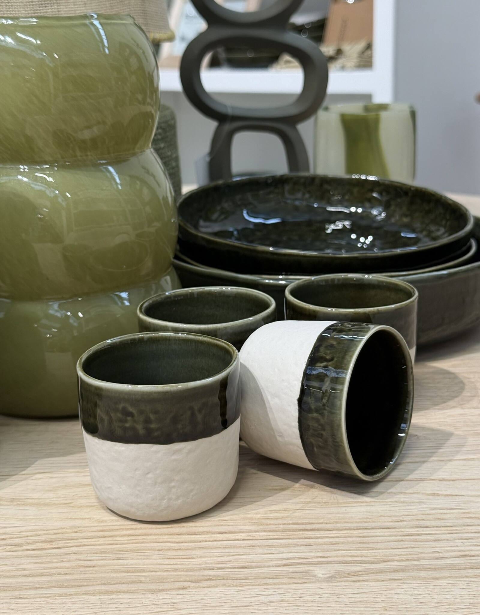 Pomax Koffiebeker small - set van 4  - groen