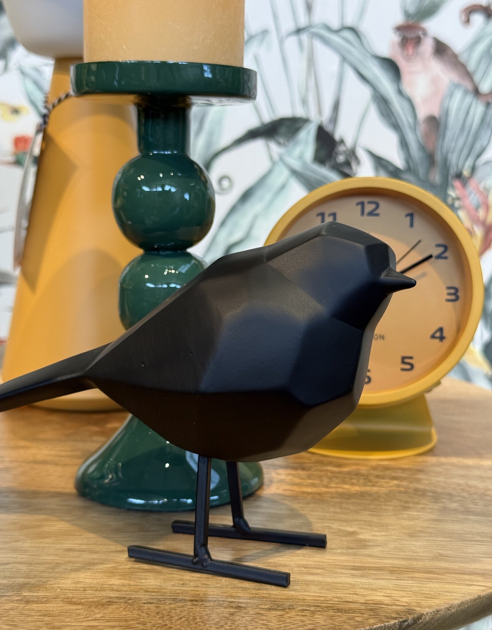Present time Vogel origami  - zwart