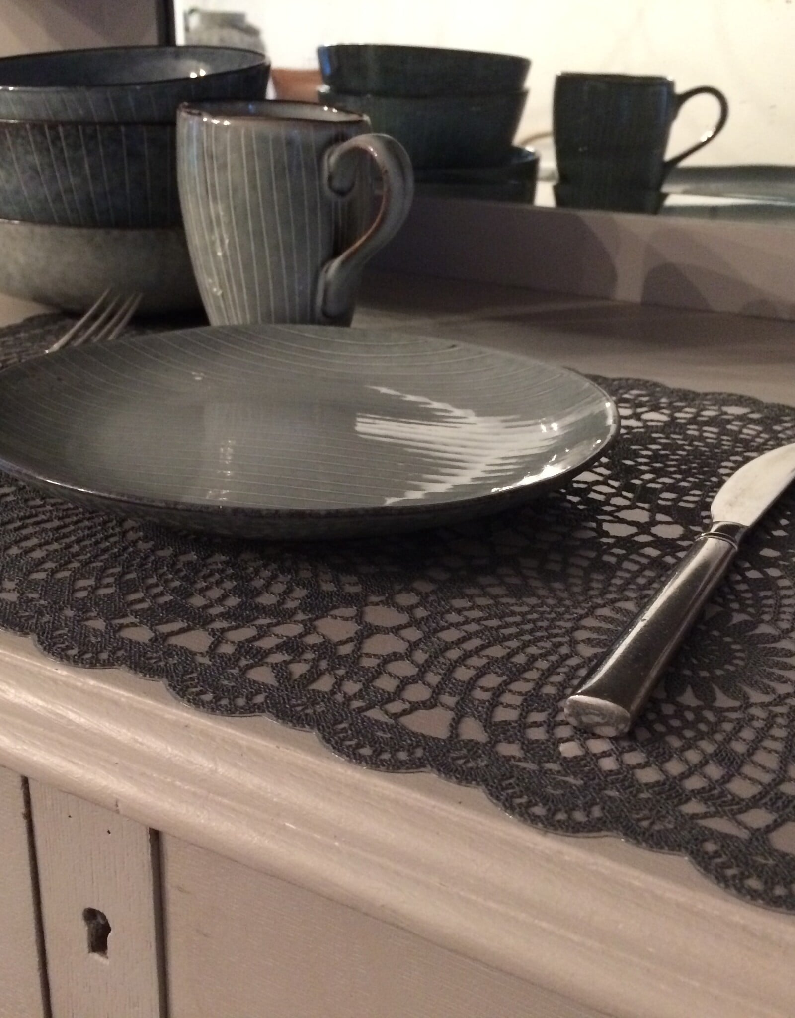 Kersten Placemat grijs - set van 4