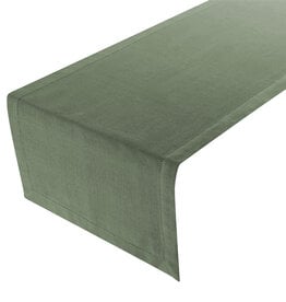 Linen & More Tafelloper  - donkergroen