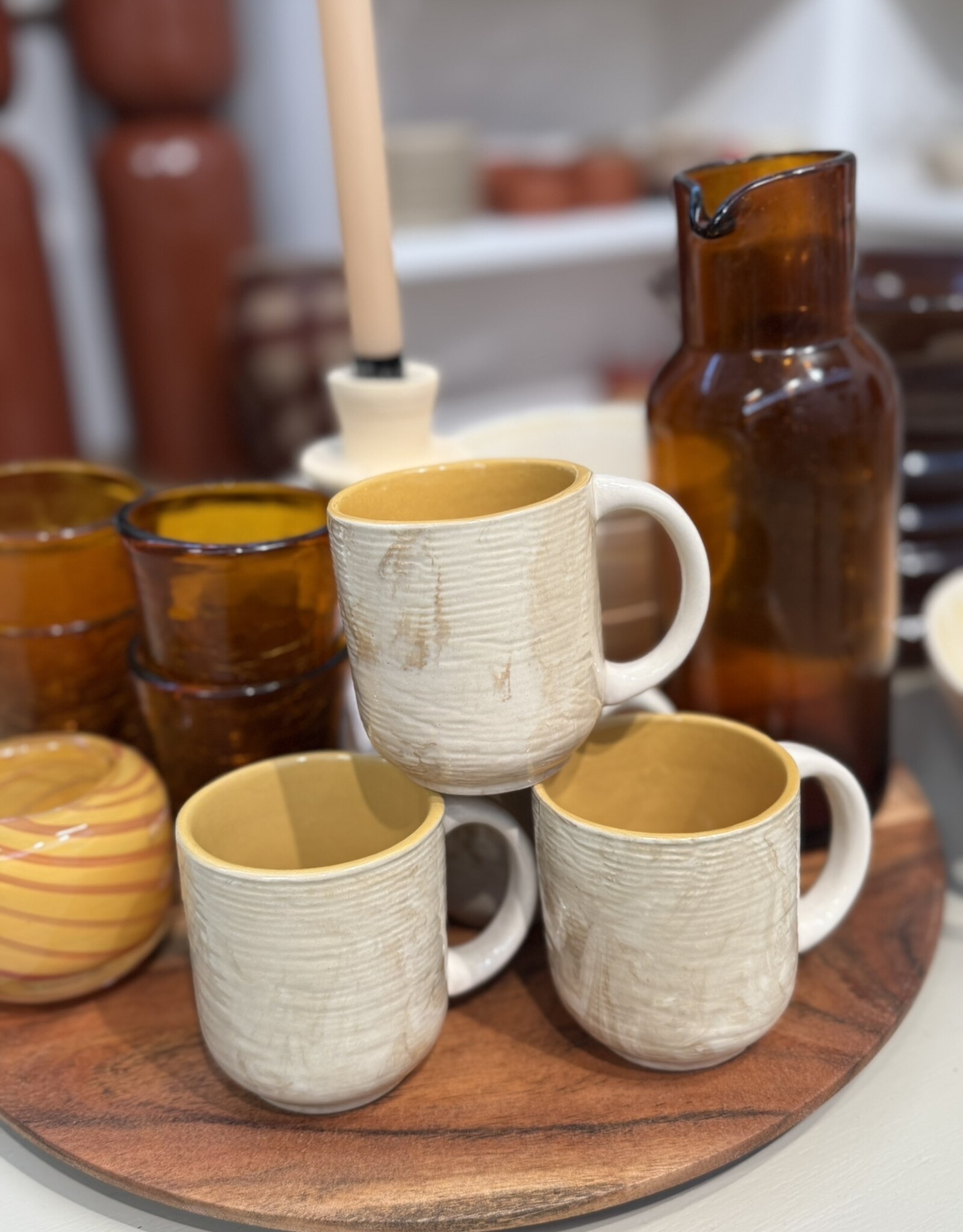 Expo Mok 'Amber' - met oor - set van 6