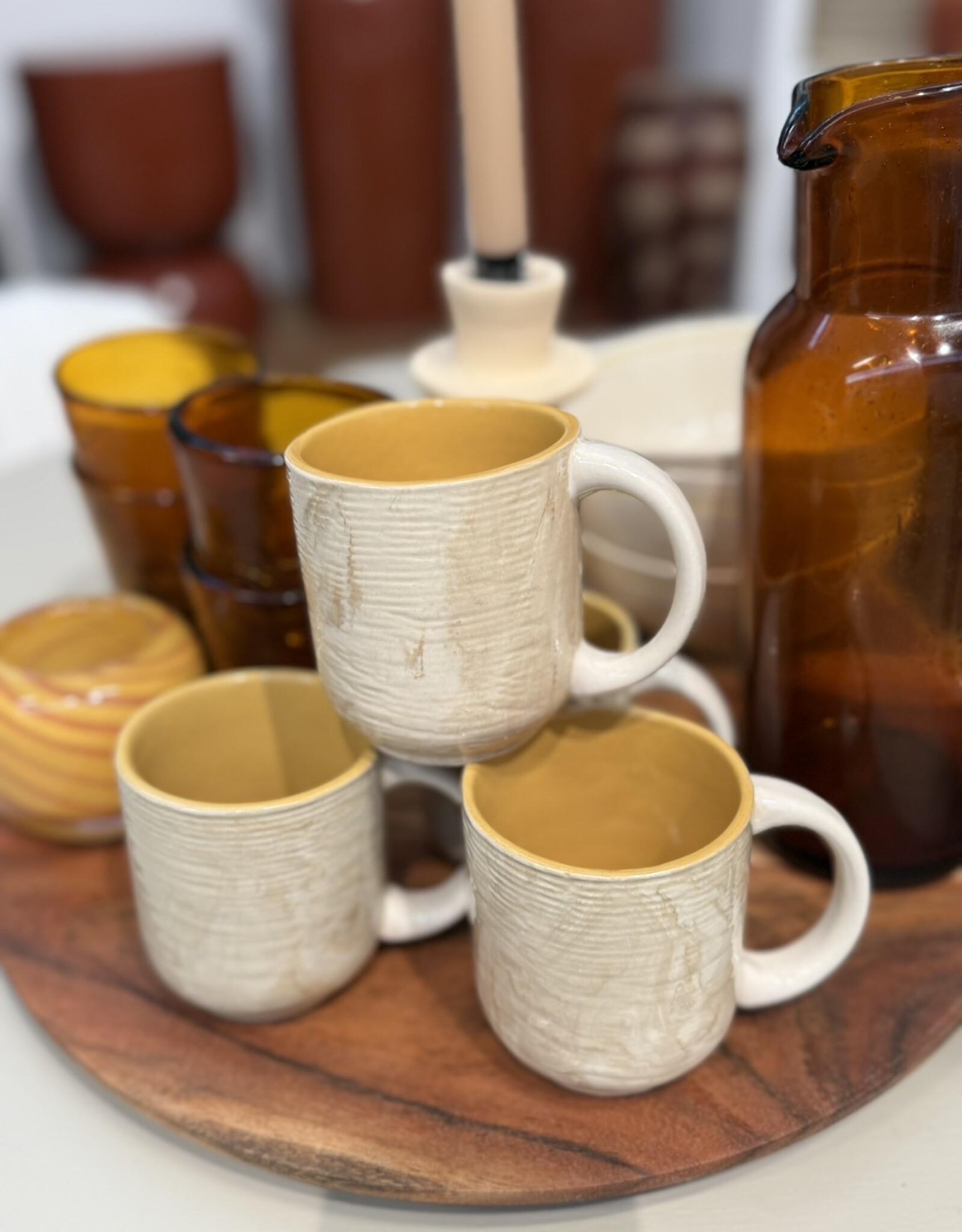 Expo Mok 'Amber' - met oor - set van 6