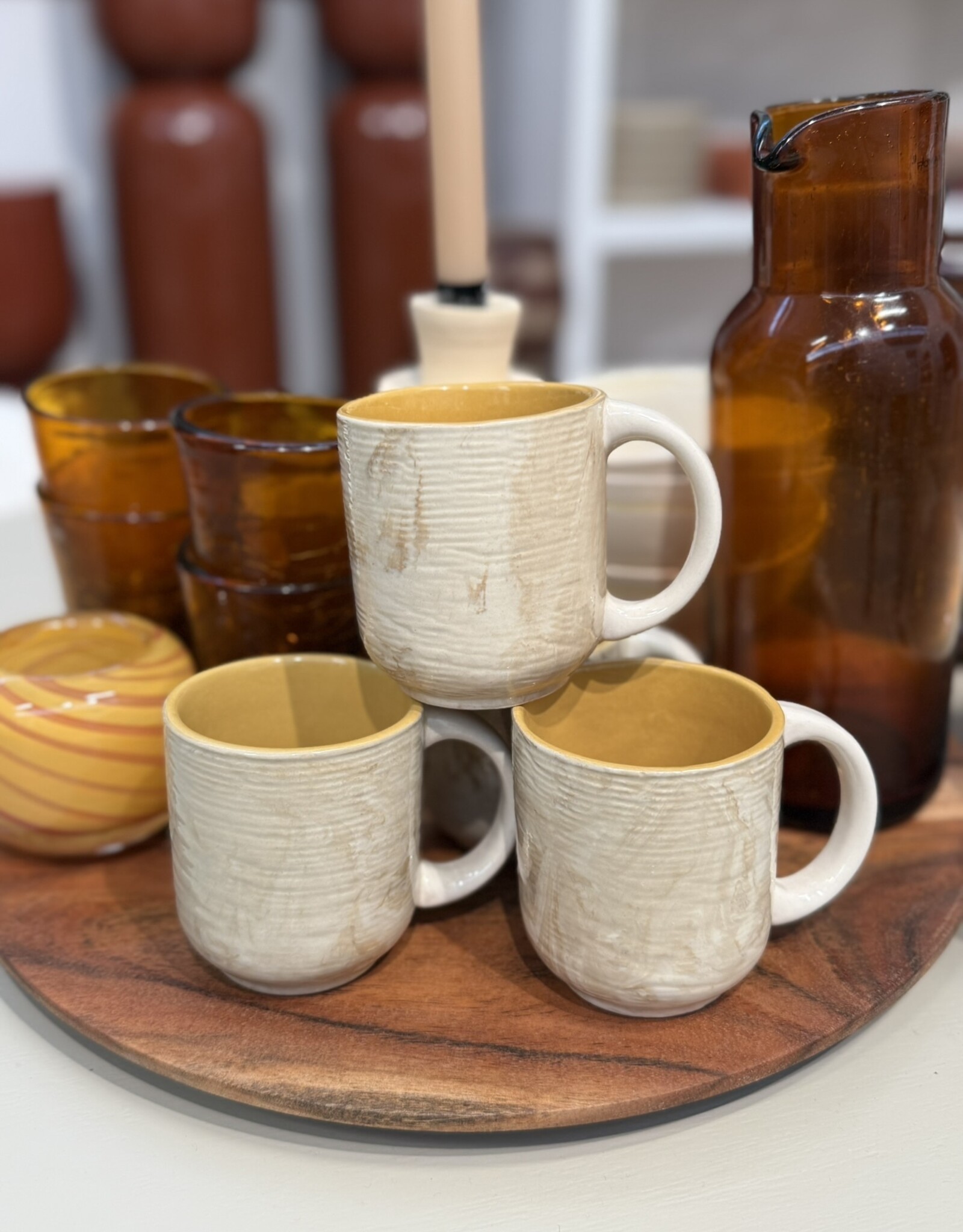 Expo Mok 'Amber' - met oor - set van 6