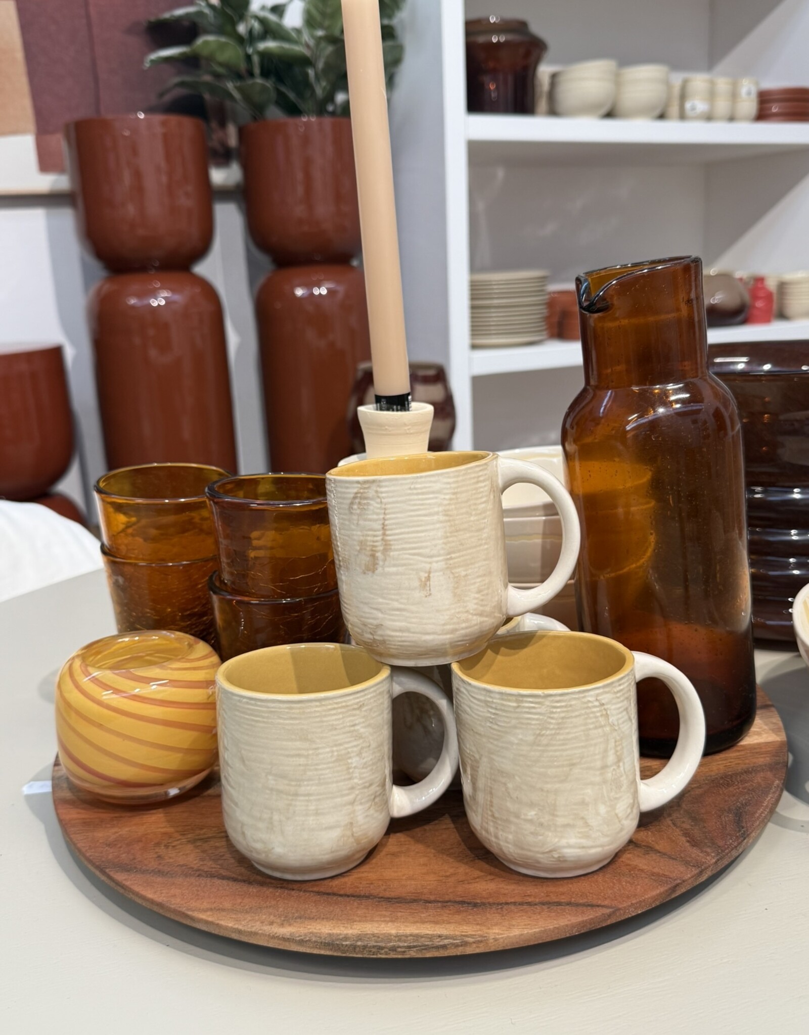 Expo Mok 'Amber' - met oor - set van 6