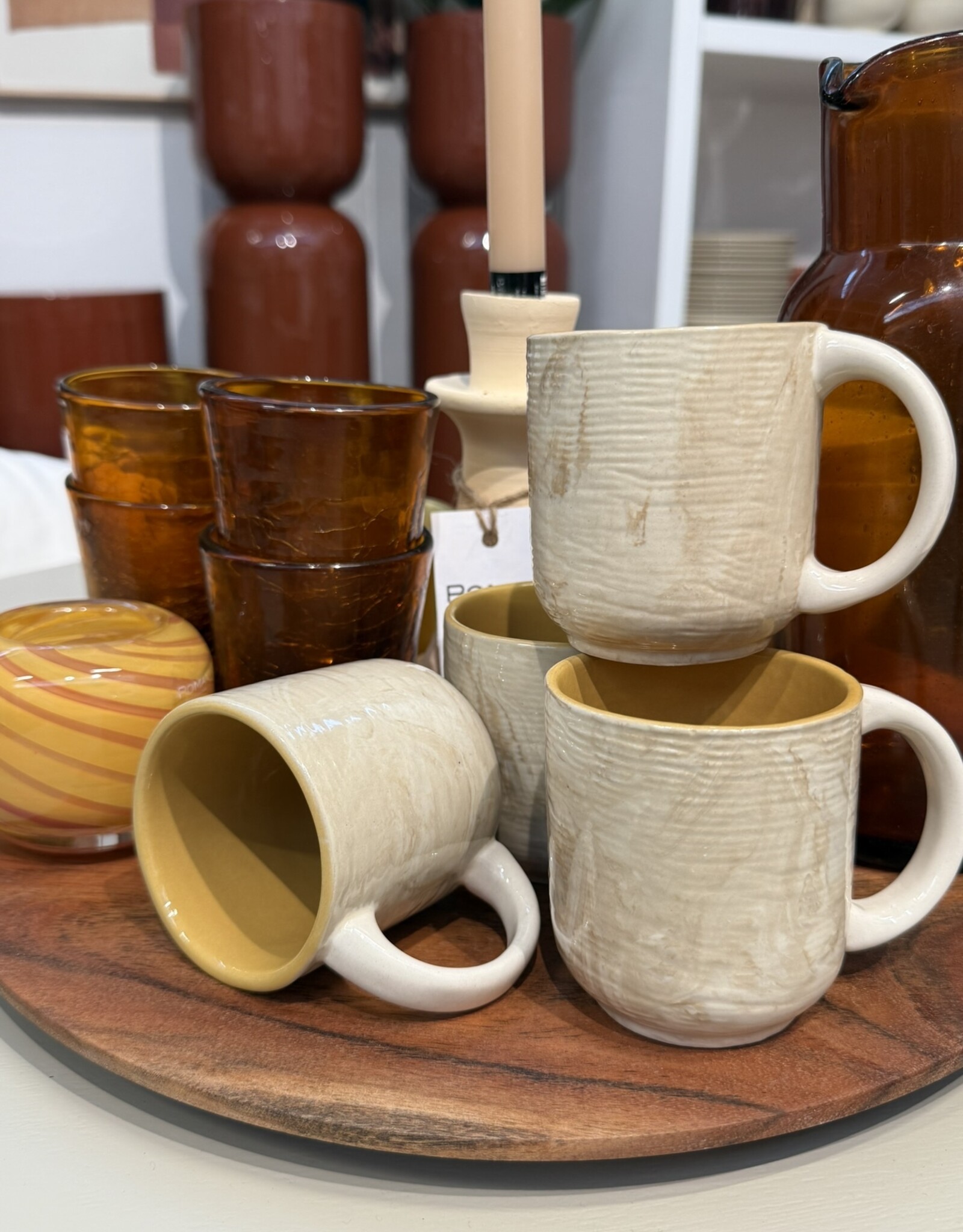 Expo Mok 'Amber' - met oor - set van 6