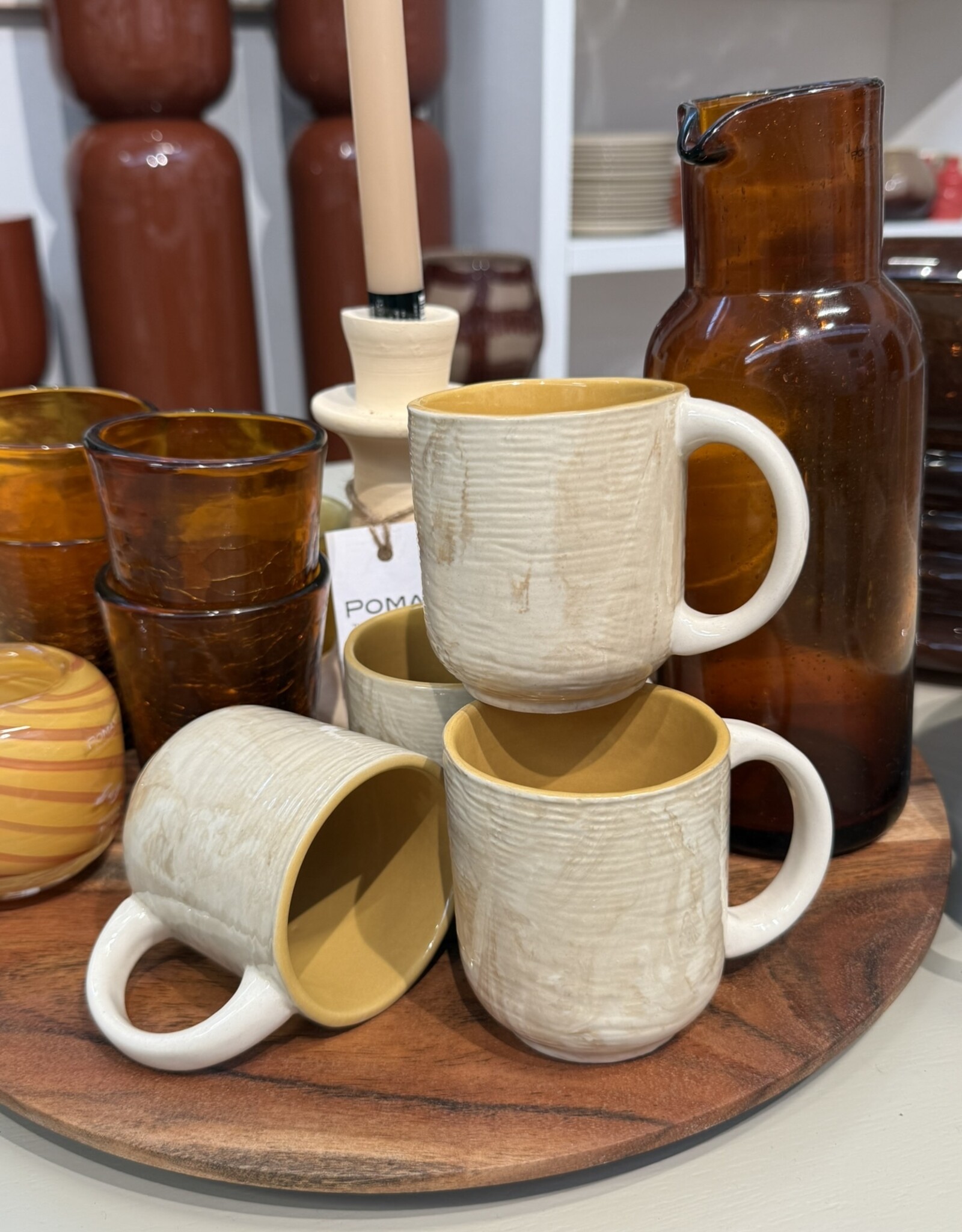 Expo Mok 'Amber' - met oor - set van 6