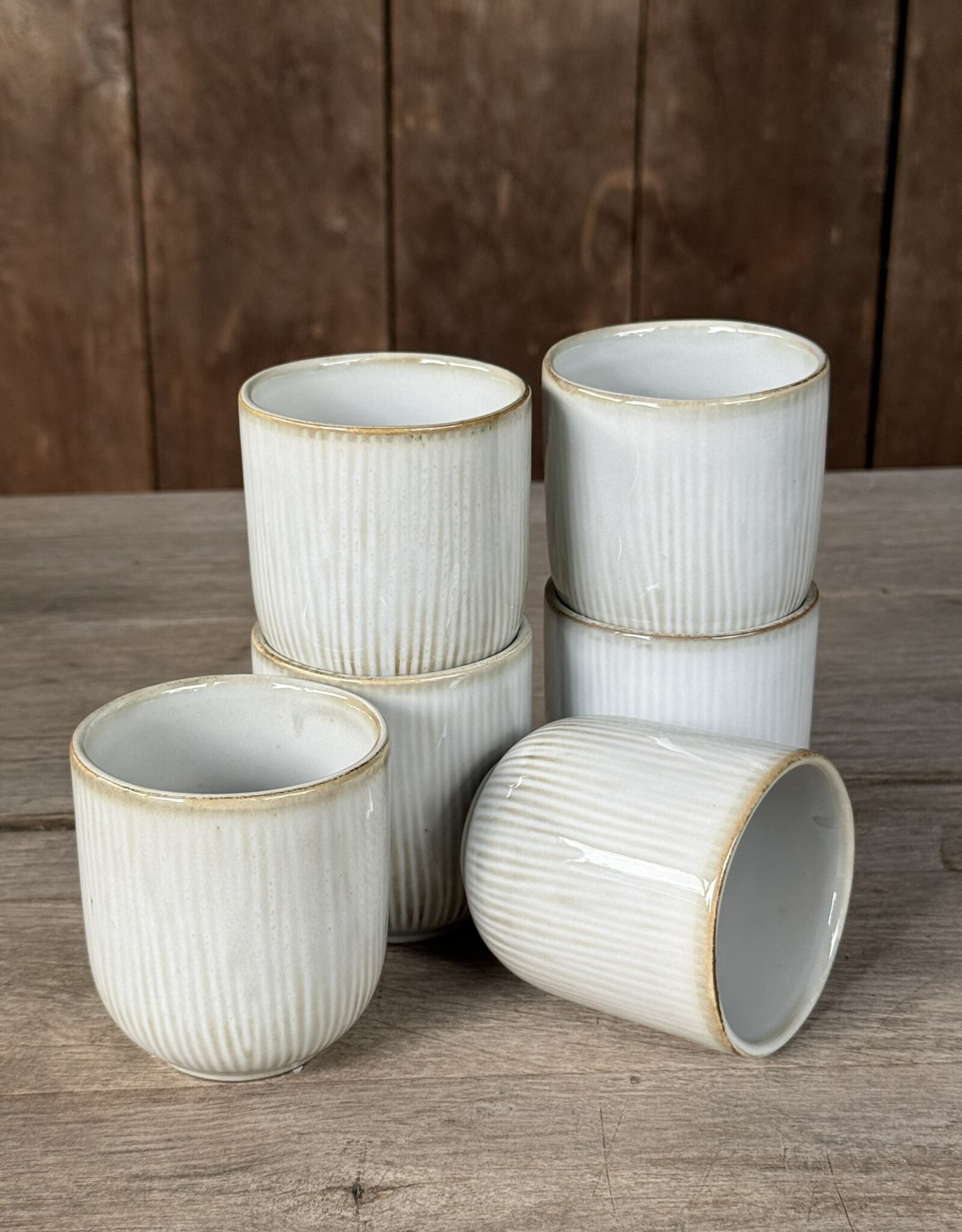 Mica decorations Koffiebeker Nusa off white- set van 6