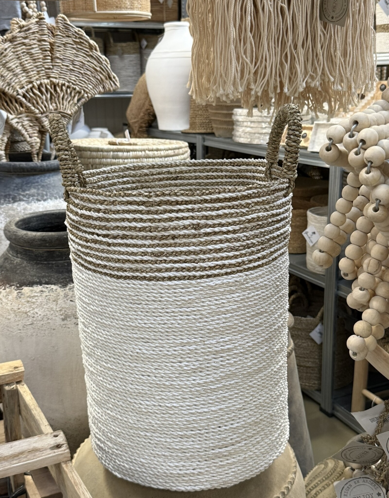 Eigen en anders Opbergmand - Large streep wit