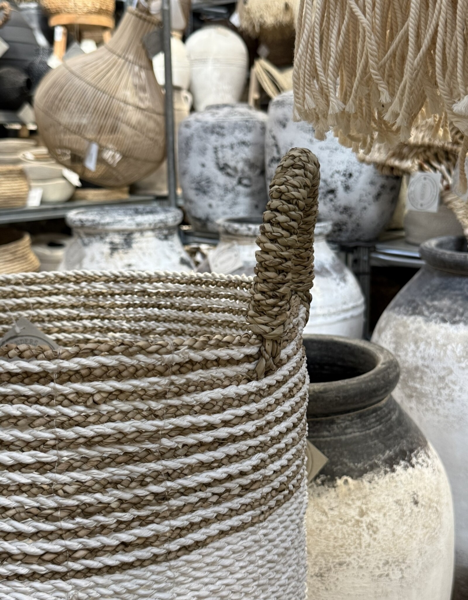 Eigen en anders Opbergmand - Large streep wit