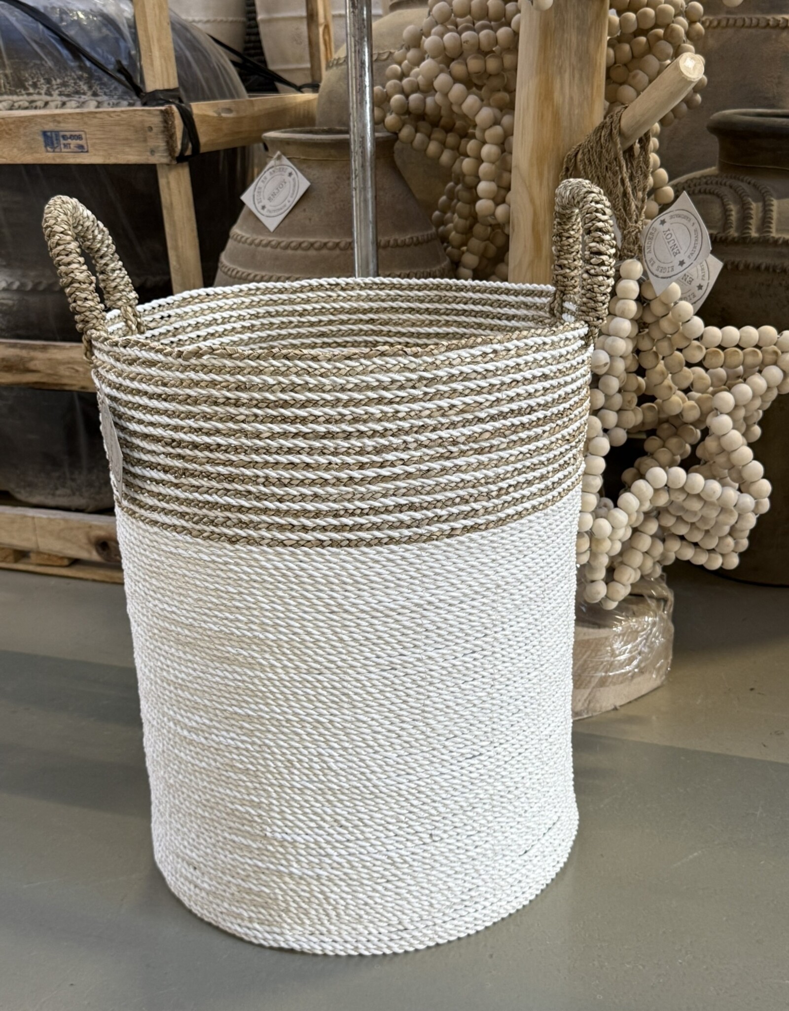 Eigen en anders Opbergmand - XL streep wit