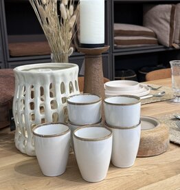 Lavandoux Beker large set van 6 - ecru