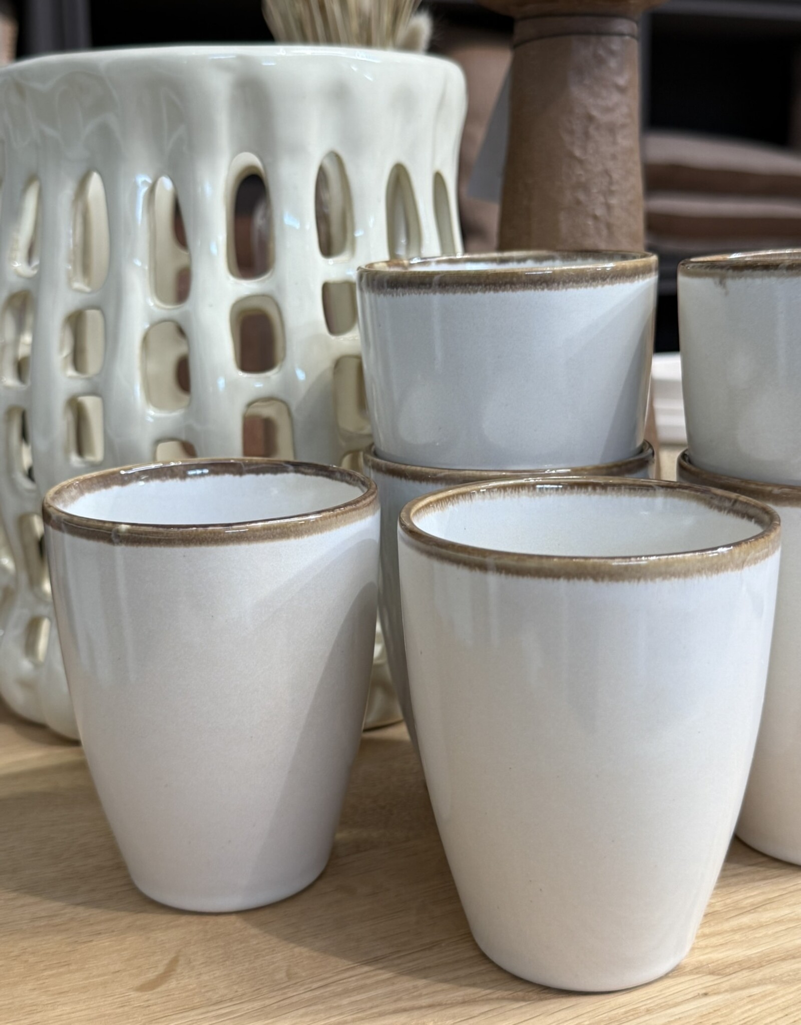 Lavandoux Beker large set van 6 - ecru