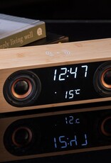 Karlsson Alarm klok classic - BT speaker - bamboe