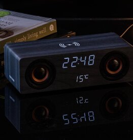 Karlsson Alarm klok classic - BT speaker - zwart