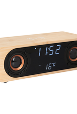 Karlsson Alarm klok classic - BT speaker - bamboe
