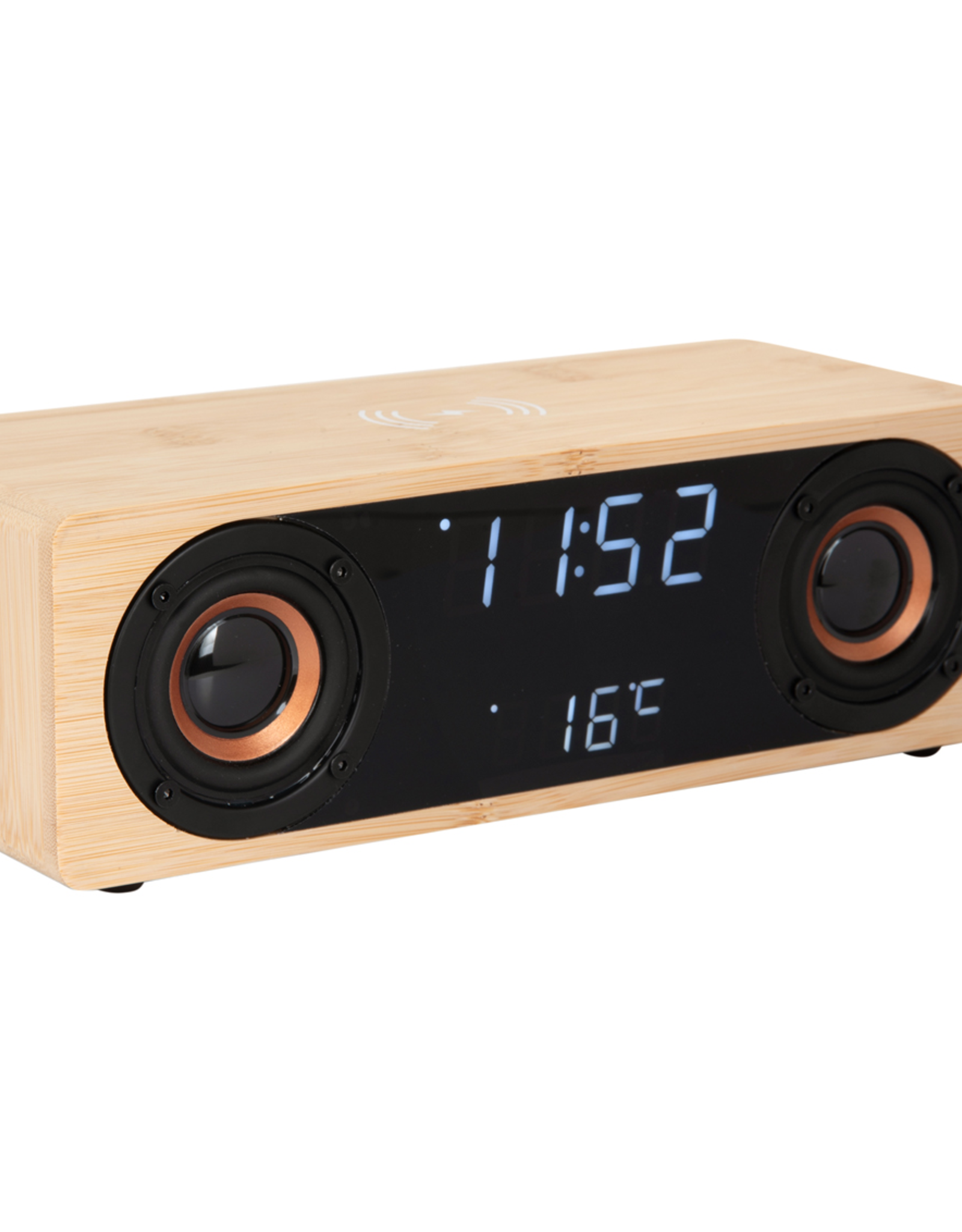 Karlsson Alarm klok classic - BT speaker - bamboe