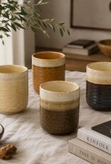 Mica decorations Koffiebeker Ethan terra - set van 4