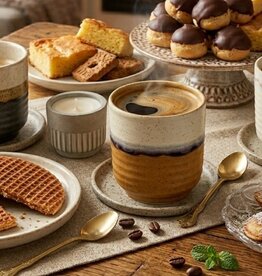 Mica decorations Koffiebeker Ethan  terra - set van 4