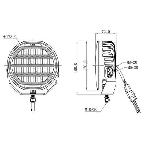 OZZ XR2 LED verstraler 7" | Wit/Rond | 5800 lumen | 88104