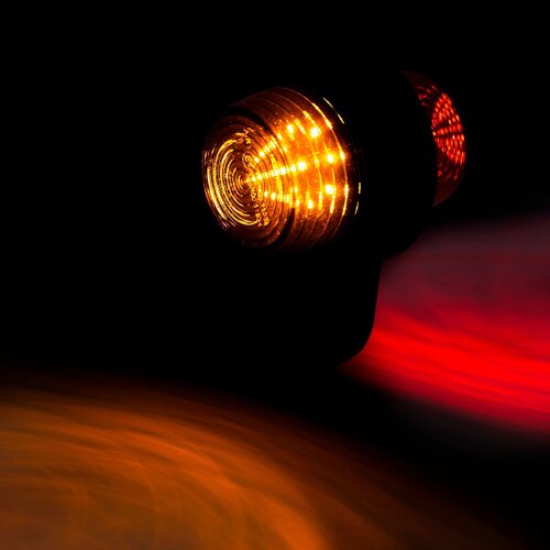 LED Dark pendellamp R-A links, haakse steel, 12/24v, 50cm kabel