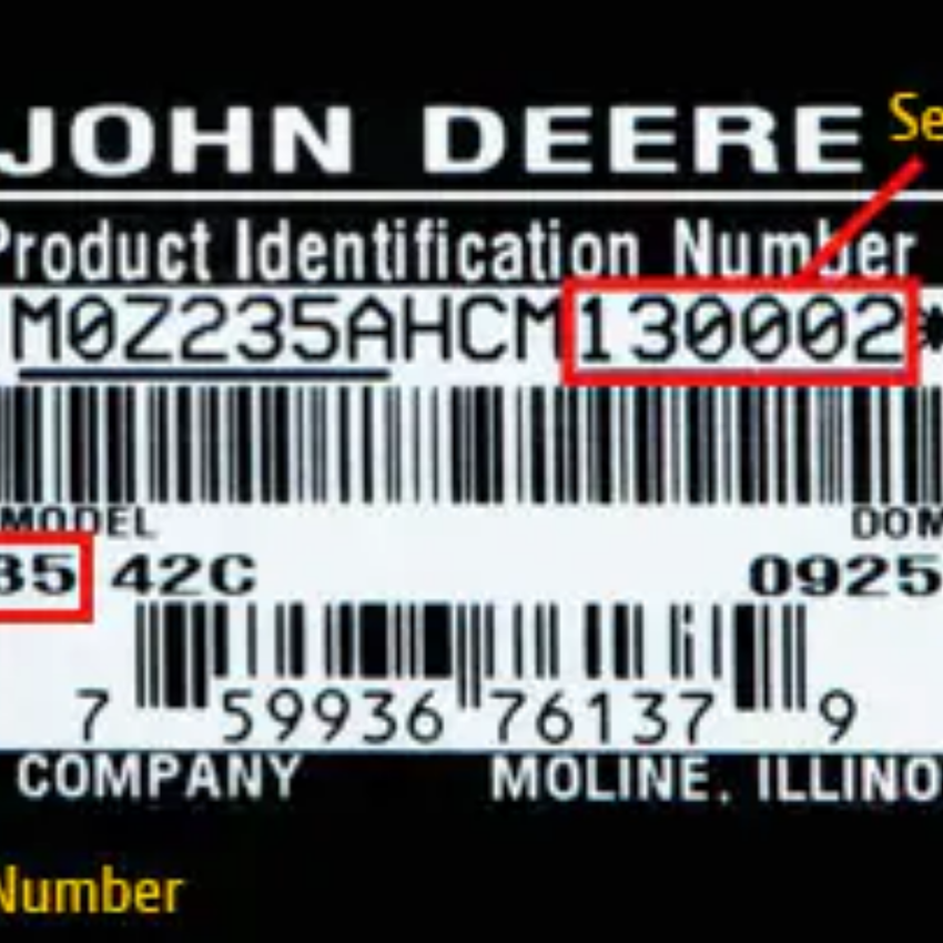 Finden Sie die Seriennummer Ihrer John Deere-Maschine