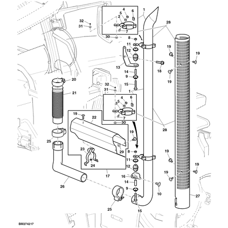 John Deere EXHAUST PIPE