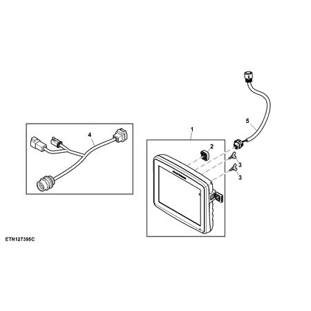 John Deere GRST HARN AROUND SIDE POST TO SCREEN