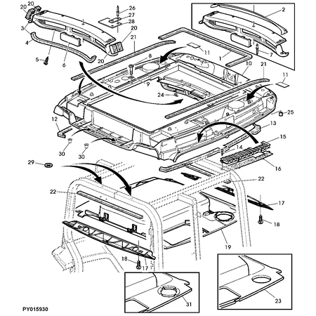 John Deere CABIN ROOF TRIM