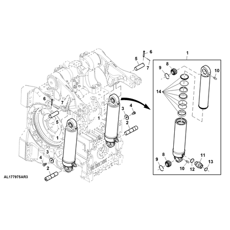 John Deere HYDRAULIC CYLINDER