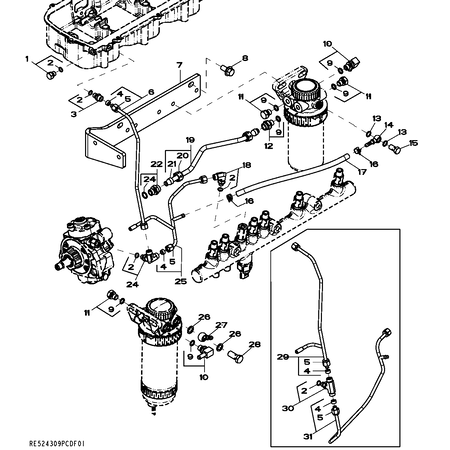 John Deere BRANDSTOFLEIDING