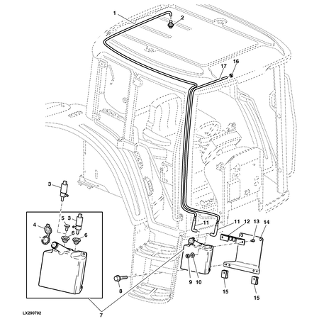 John Deere EINBAU DER SCHEIBENWASCHANLAGE