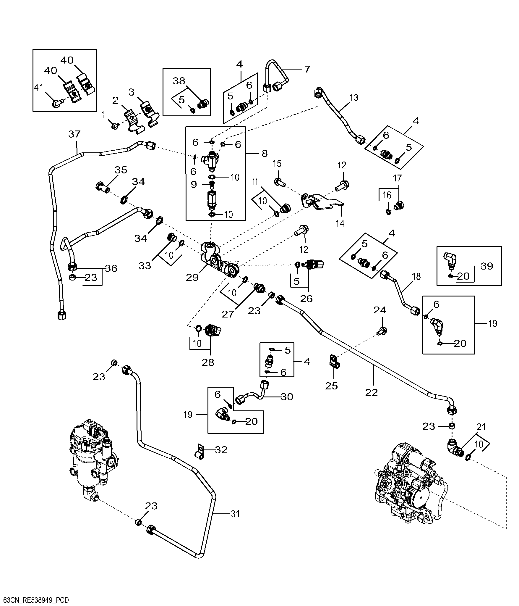 John Deere RE552919 KRAFTSTOFFLEITUNG - Kraakman Parts - Kraakman 