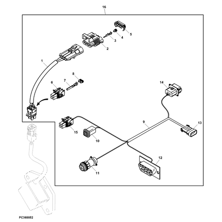 John Deere BUNDLE ITC RADAR HARNESS FOR 1 RII