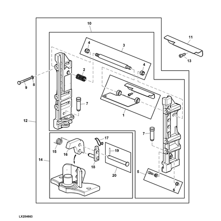 John Deere COMPLETE TOW HITCH PITON FIX