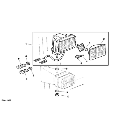 John Deere HEADLIGHT