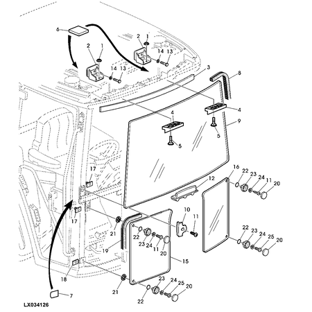 John Deere FENSTERSCHEIBE