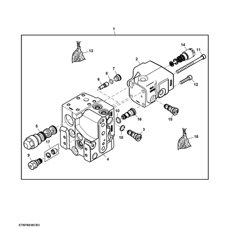 John Deere FLOW CONTROL HYD. VALVE