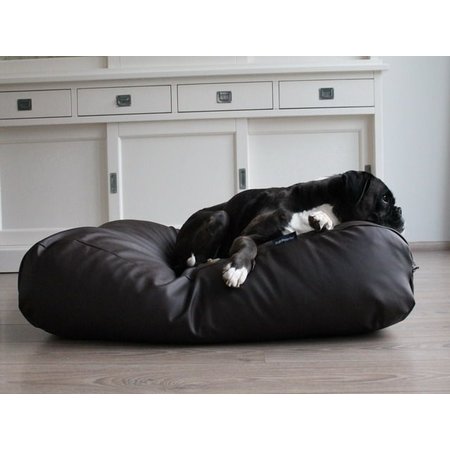 Dog's Companion® Hondenbed chocolade bruin leather look small