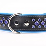 Leren hondenhalsband met kristallen