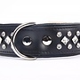 Leren hondenhalsband met kristallen