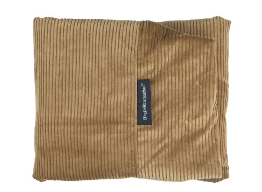 Hoes hondenbed camel ribcord Large